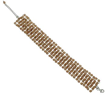 Bransoletka damska Swarovski element w kolorze jasnego brązu przód.jpg